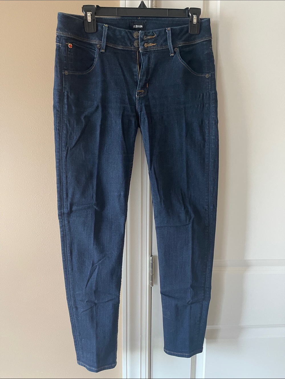 Hudson Jeans Women's Navy Skinny Denim with Triple Button Waist